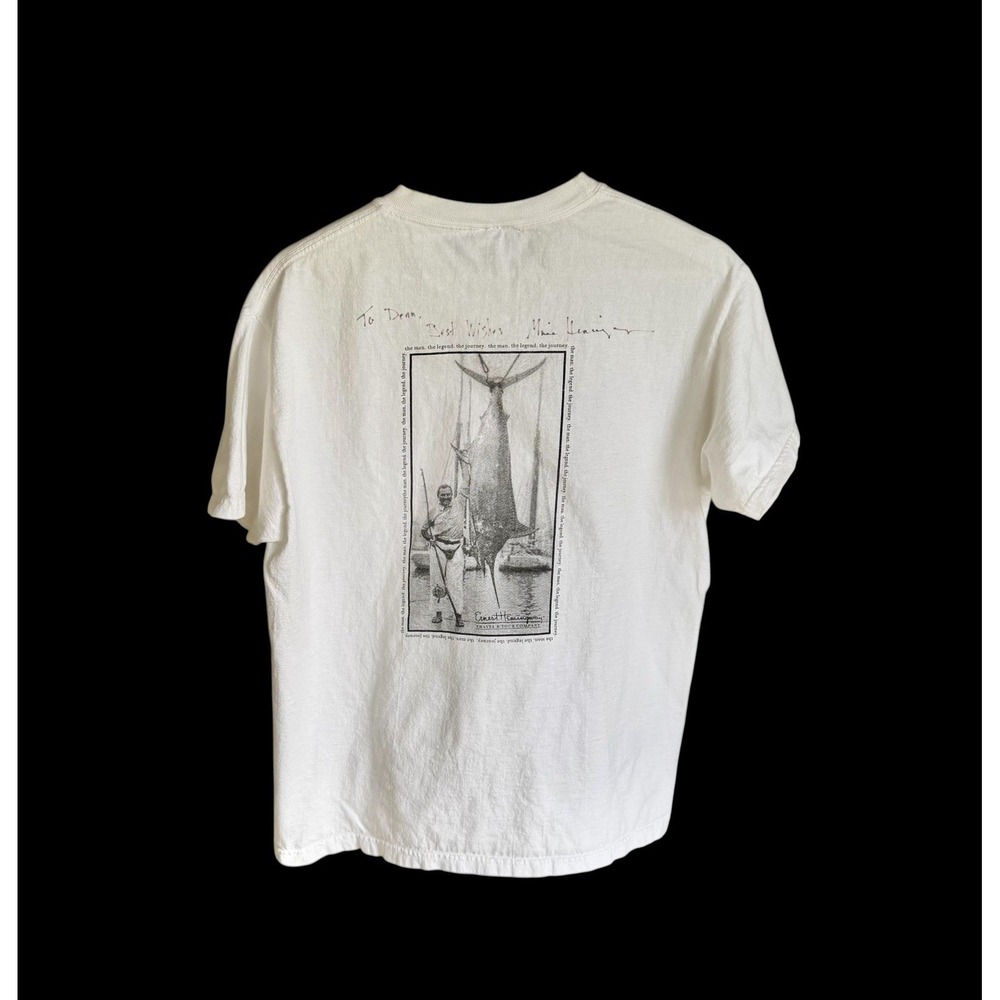 Ernest Hemingway Vintage 80's Tshirt Sz Medium White Signed